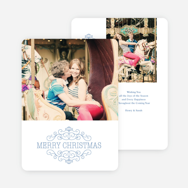 Chic Merry Chistmas Cards - Blue