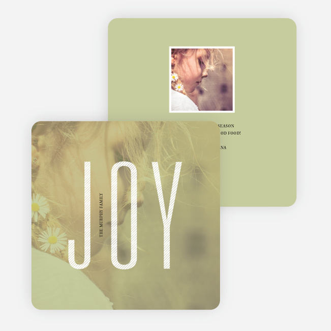 Visions of Joy Holiday Photo Cards - Green