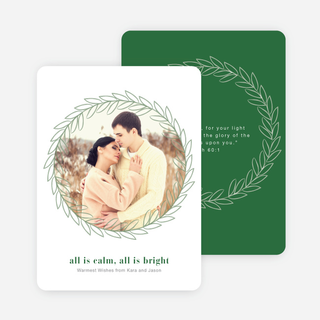 All is Calm, All is Bright Christmas Cards - Green