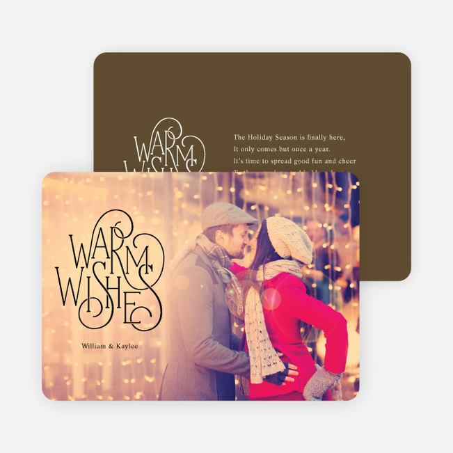 Warm Wishes for the Holidays Cards - Brown