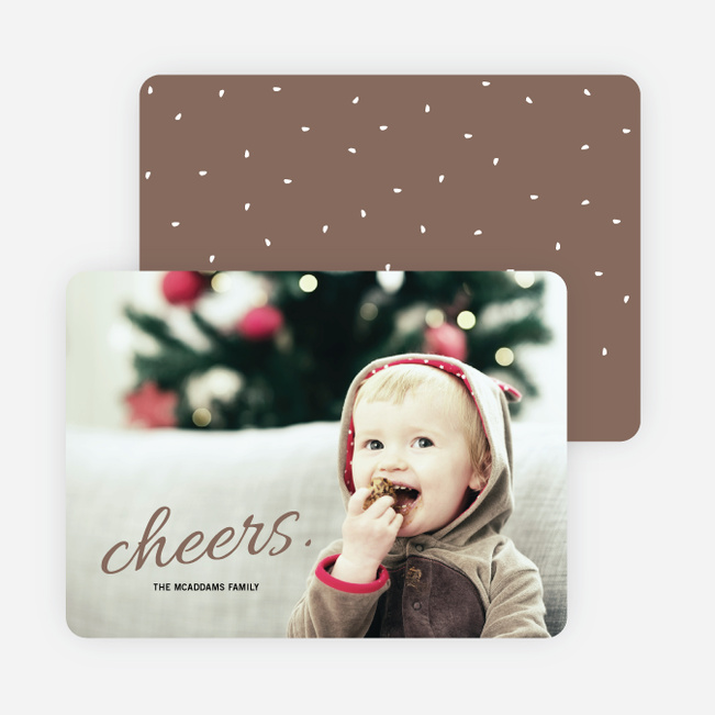 Cheers Snow Winter Photo Cards - Brown