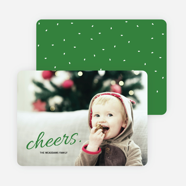 Cheers Snow Winter Photo Cards - Green