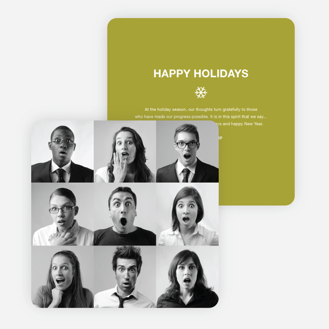 Brady Bunch Squares Holiday Cards for Small Business - Green