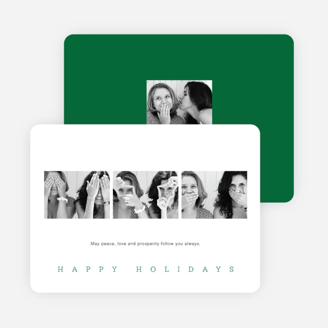 Classic Photo Holiday Cards - Green