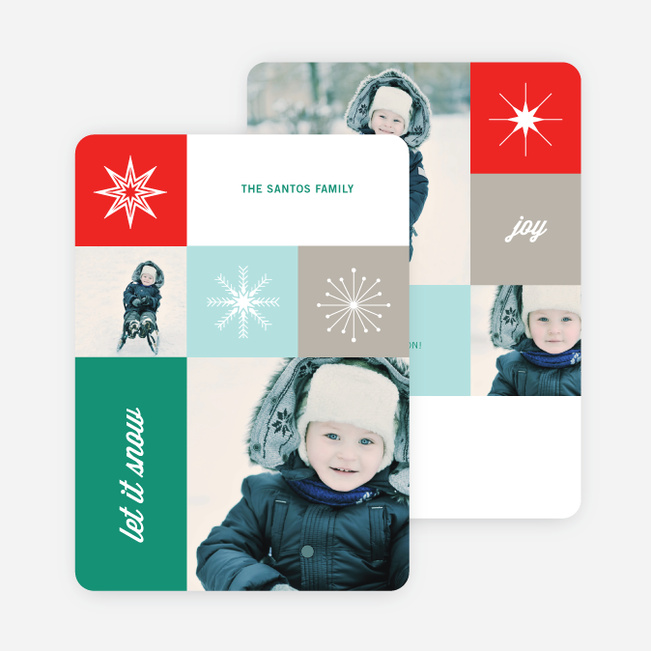 Uniquely Snowflake Holiday Cards - Green