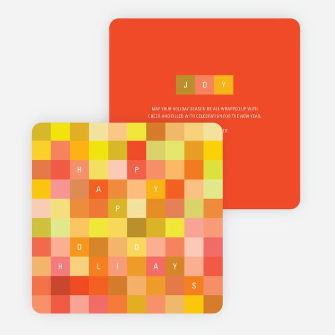 Blocks of Joy Corporate New Year’s Cards - Orange
