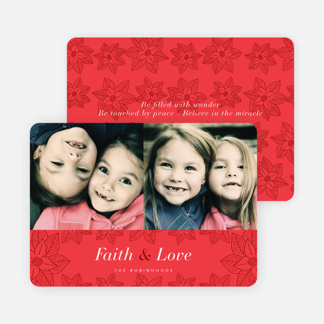 Poinsettia Holiday Cards - Red