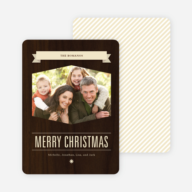 Classic Banner Holiday Photo Cards - Latte