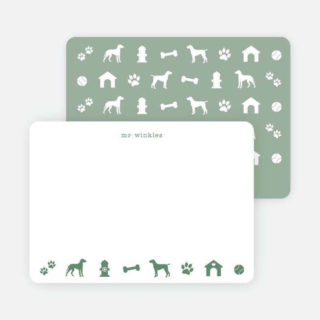 Adorable Dog Stationery - Green