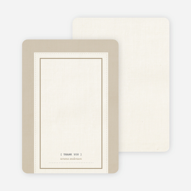 Baby Ticket Matching Thank You Cards - Coffee Cream