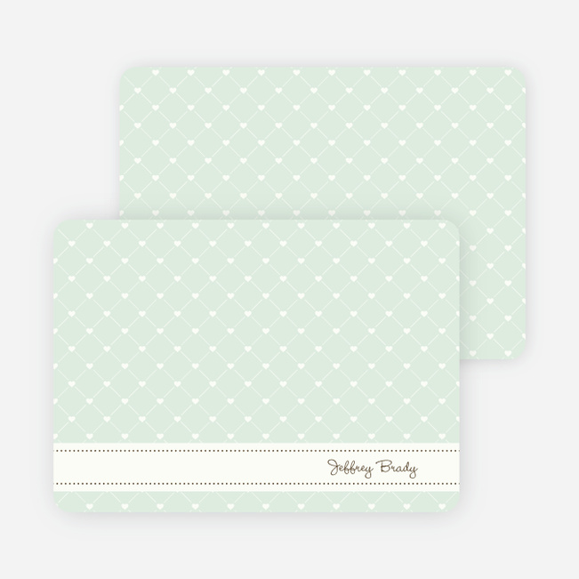 Notecards for the ‘Quilted Love’ cards. - Mint