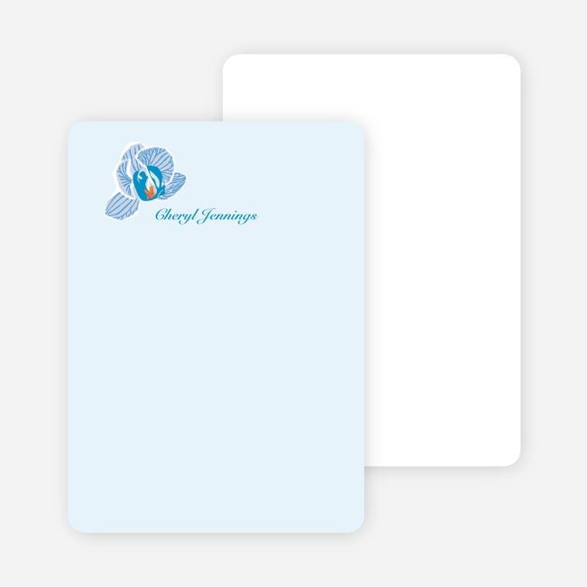 Personal Stationery for Orchid Bridal Shower Invitations - Baby Blue