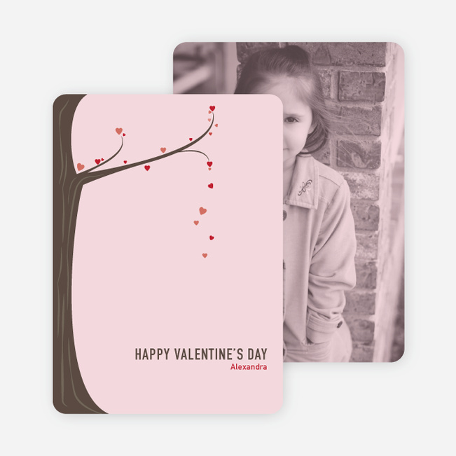 Tree of Love Unique Valentine’s Day Cards - Pink