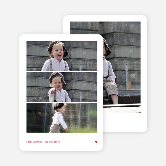 Triple Stack Valentine’s Day Photo Cards - Red
