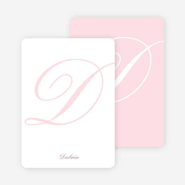 Elegant Letters Personalized Note Cards - Blush