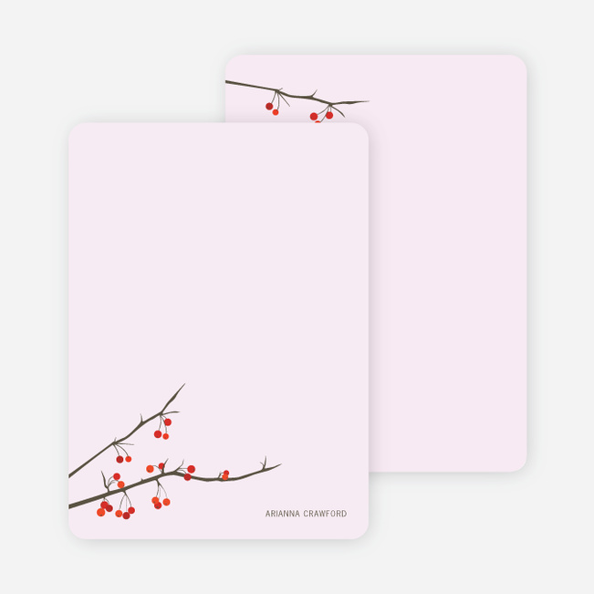 Stationery: ‘Winter Berries’ cards. - Blush