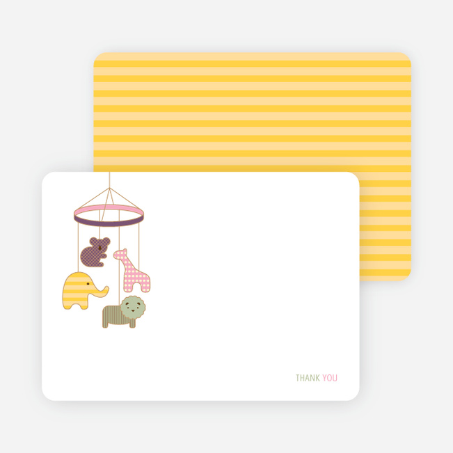 Note Cards: ‘Animal Mobile’ cards. - Cotton Candy