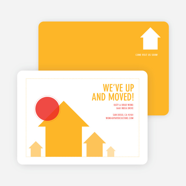 We’ve Up and Moved – Change of Address Cards - Yellow Horizon