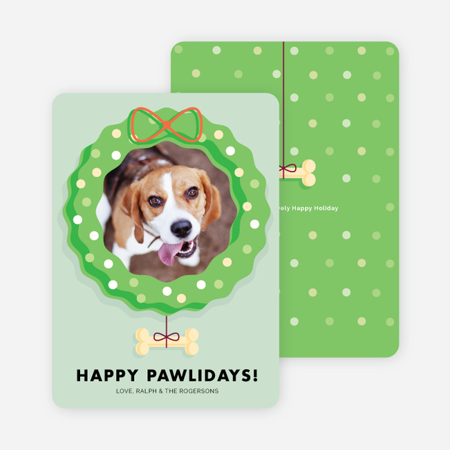 Happy Pawlidays Holiday Cards - Green