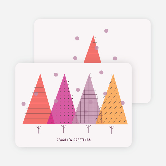 Modern Forest Holiday Cards - Red
