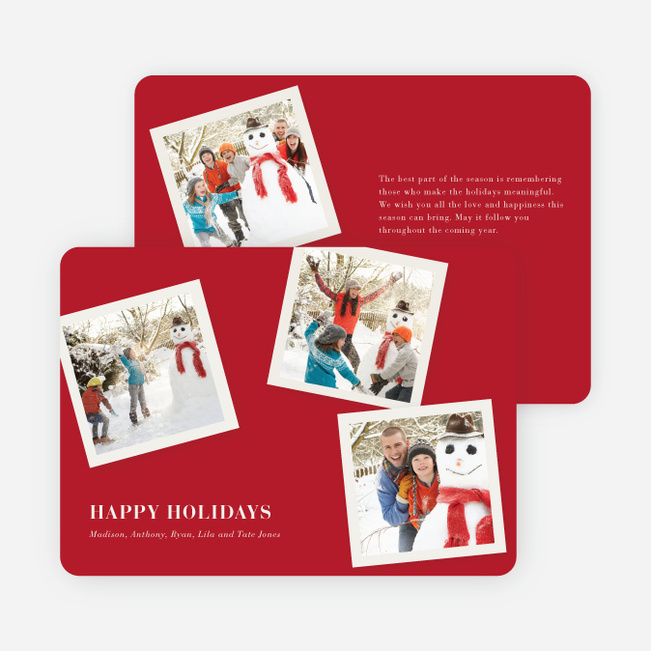 Classic Collection Holiday Photo Cards - Scarlet