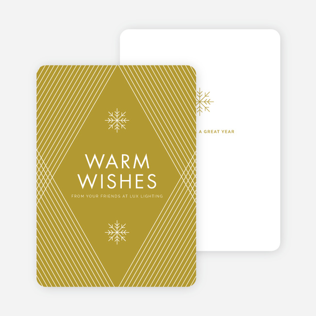 Diagonal Pattern Corporate Holiday Cards - Green