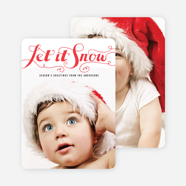 Let It Snow Holiday Cards - Red