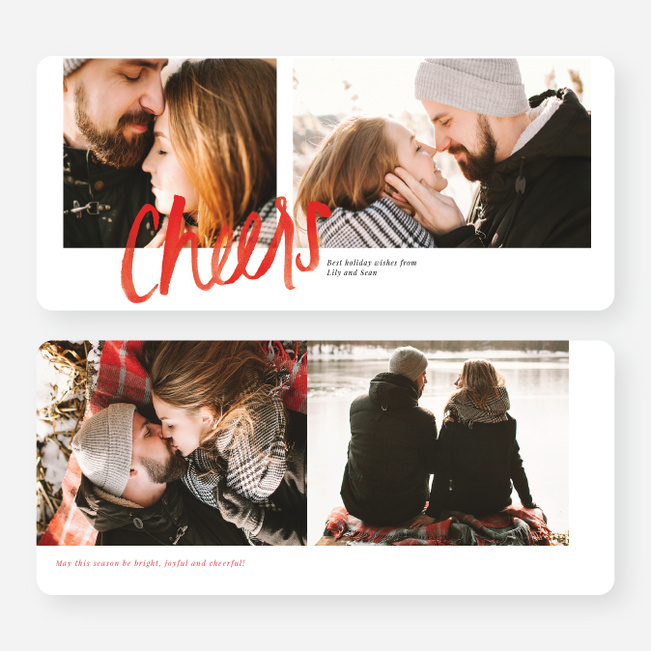 Simple Script Holiday Cards - Red