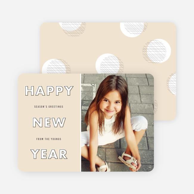 Stylized Type New Year Cards - Beige