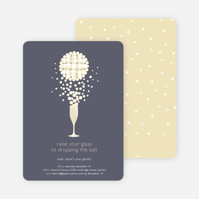 Pop the Champagne New Year’s Party Invitations - Blueberry