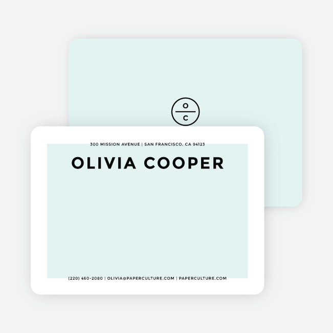 Simply Chic Personalized Stationery - Blue