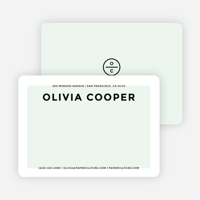 Simply Chic Personalized Stationery - Green