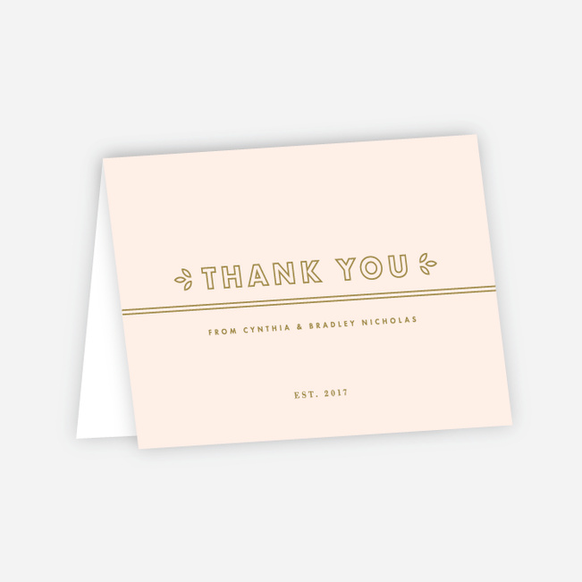 Line Up, Be Counted Wedding Thank You Cards - Pink