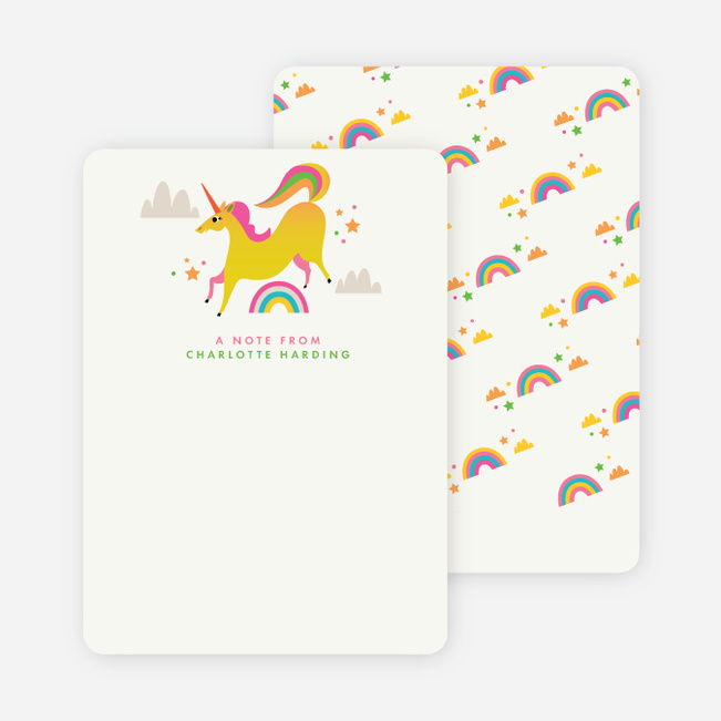 Unicorn Magic Kids Stationery - Yellow
