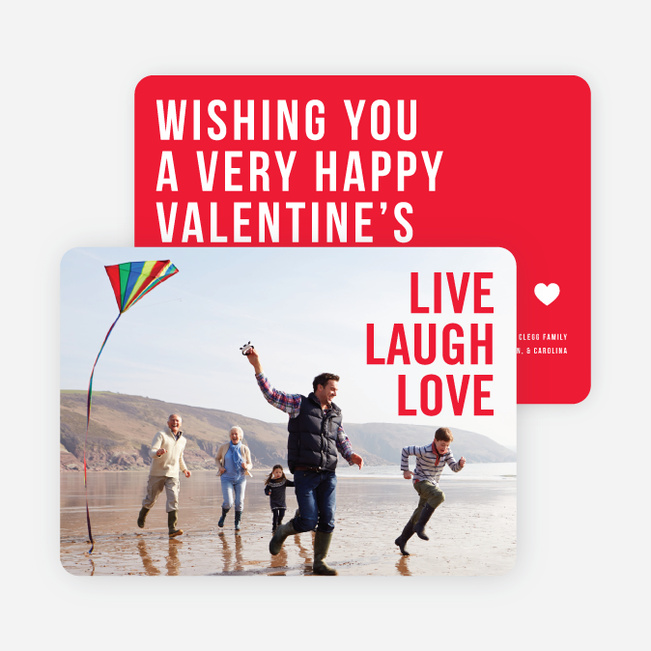Live Laugh Love Valentine’s Day Cards - Red