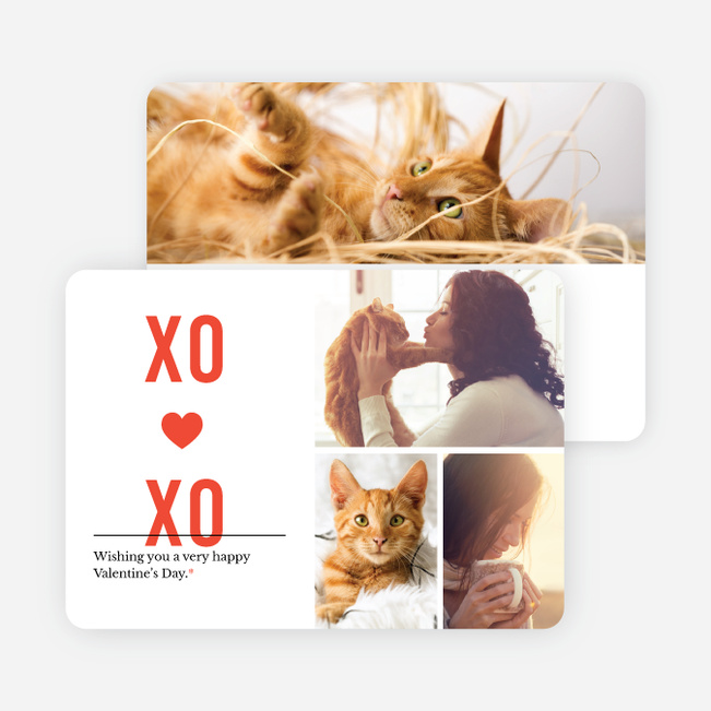 X’s and O’s Photo Valentine’s Day Cards - Red