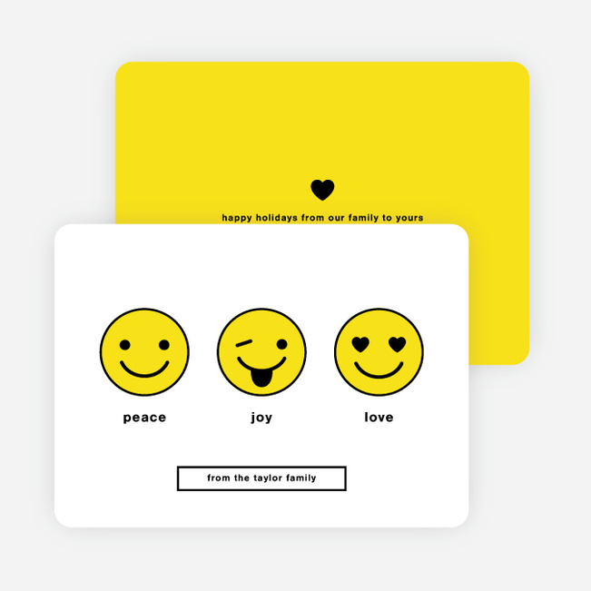 Emoji Love Holiday Cards - Yellow