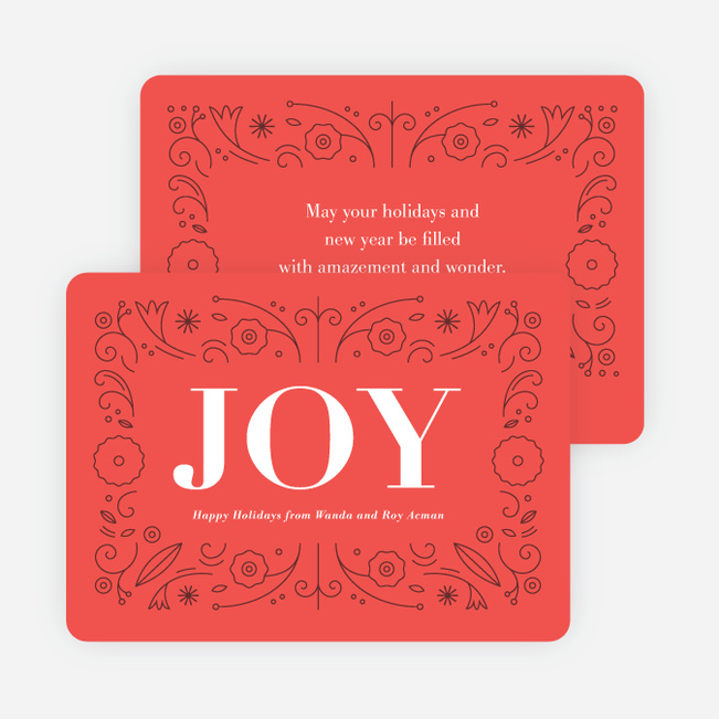 Floral Joy Holiday Cards - Red