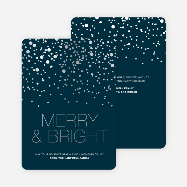 Foil Snow Holiday Cards - Blue