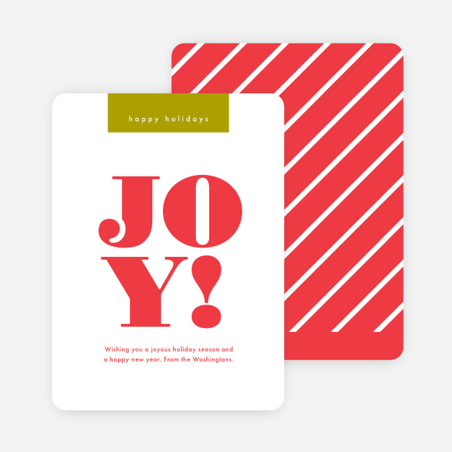 Candy Cane Joy Christmas Cards - Red