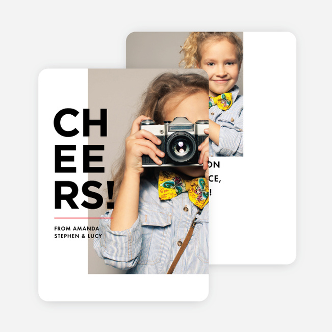 Cheers of Joy Photo Holiday Cards - Black