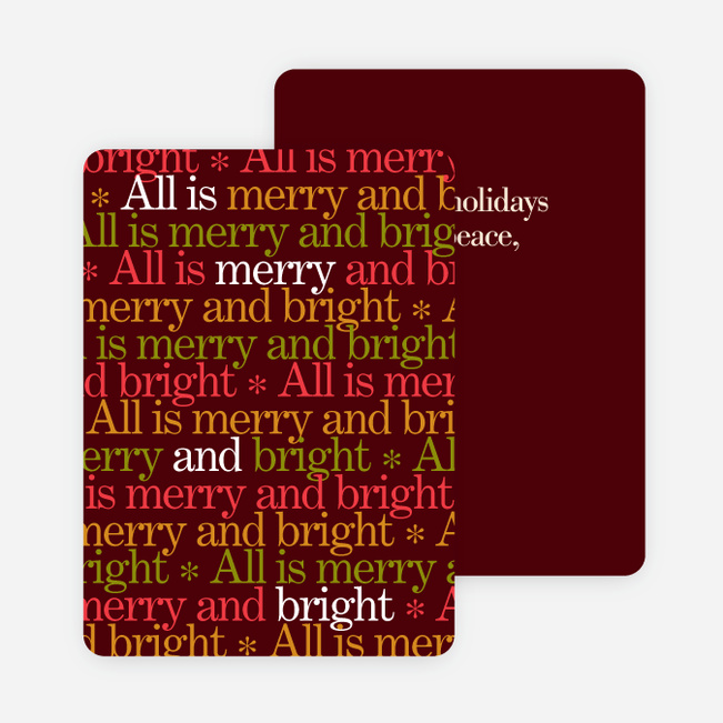 Festive Words Holiday Cards - Red