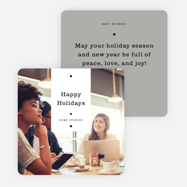 Artisanal Feel Corporate Holiday Cards - Gray