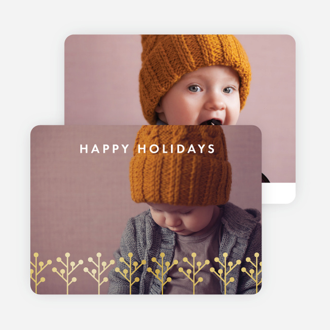 Foil Branches Holiday Cards - Yellow