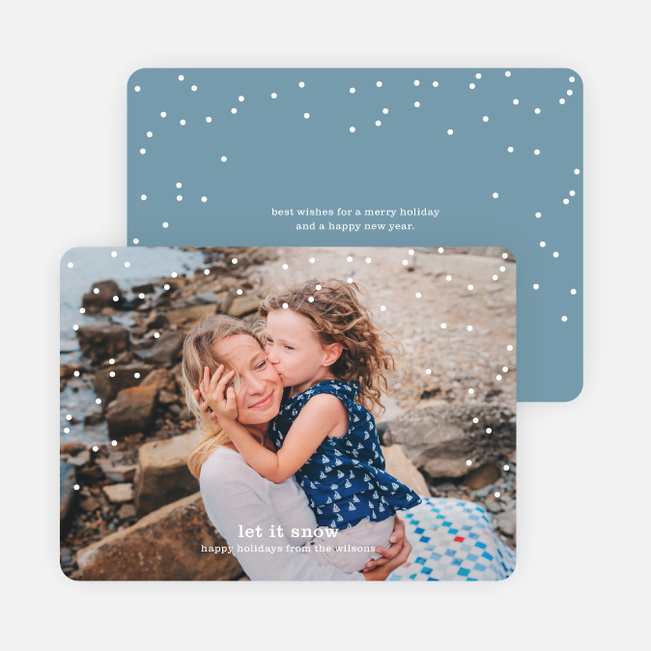 Snow Frame Photo Holiday Cards - Blue