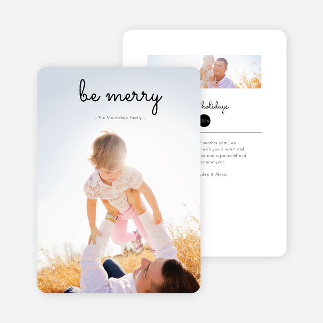 Be Merry Multi Photo Holiday Cards - Black