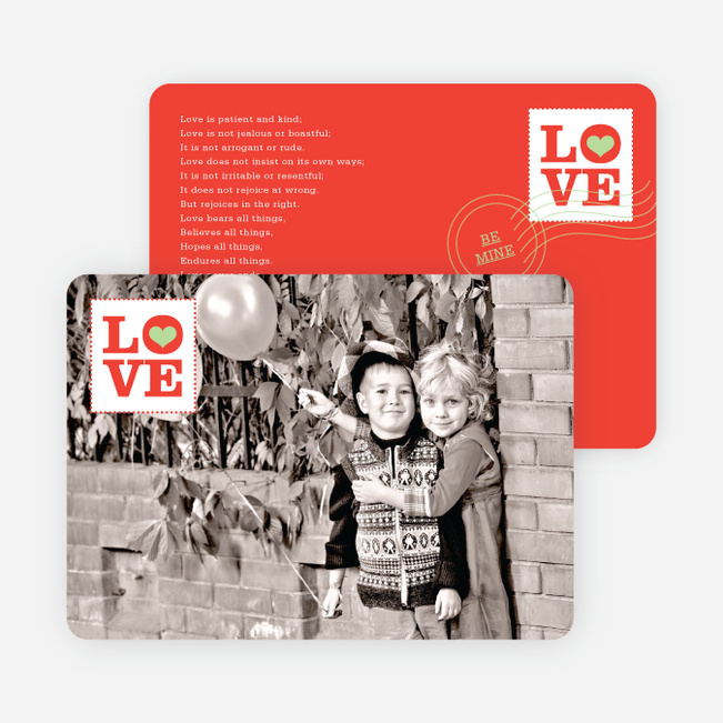 Stamp of Love Valentine’s Day Cards - Tomato Red