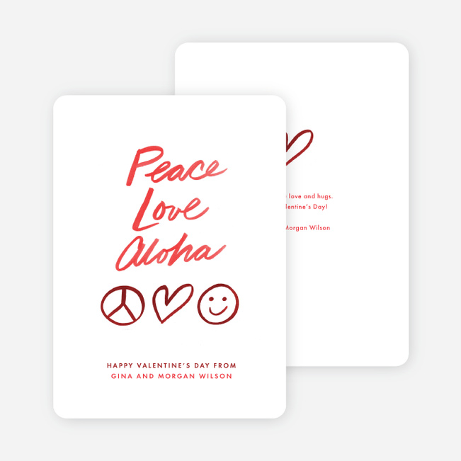 Aloha Valentine’s Day Cards - Red