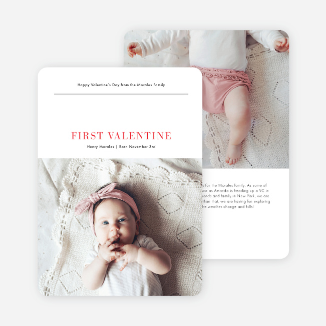 First Valentine Chic Valentine’s Day Cards - Red