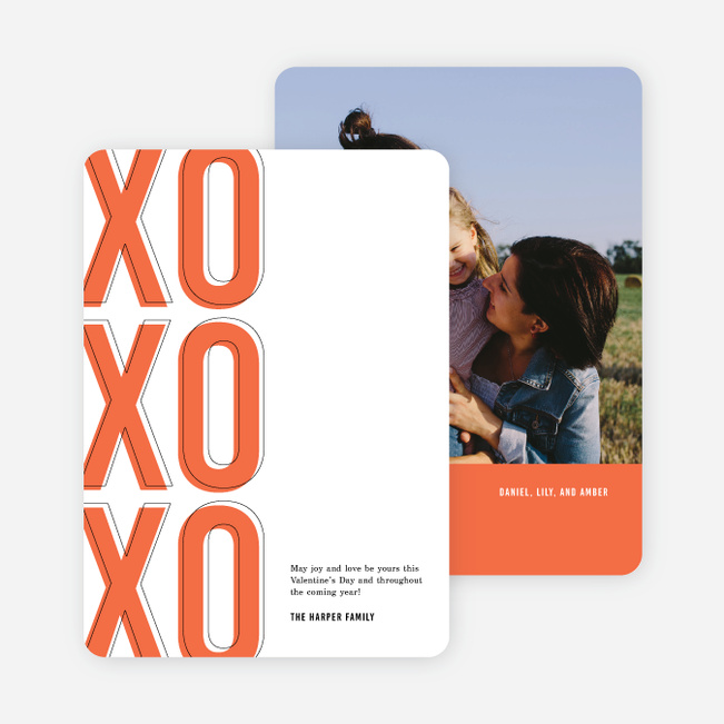 XO XO XO Valentine’s Cards - Red